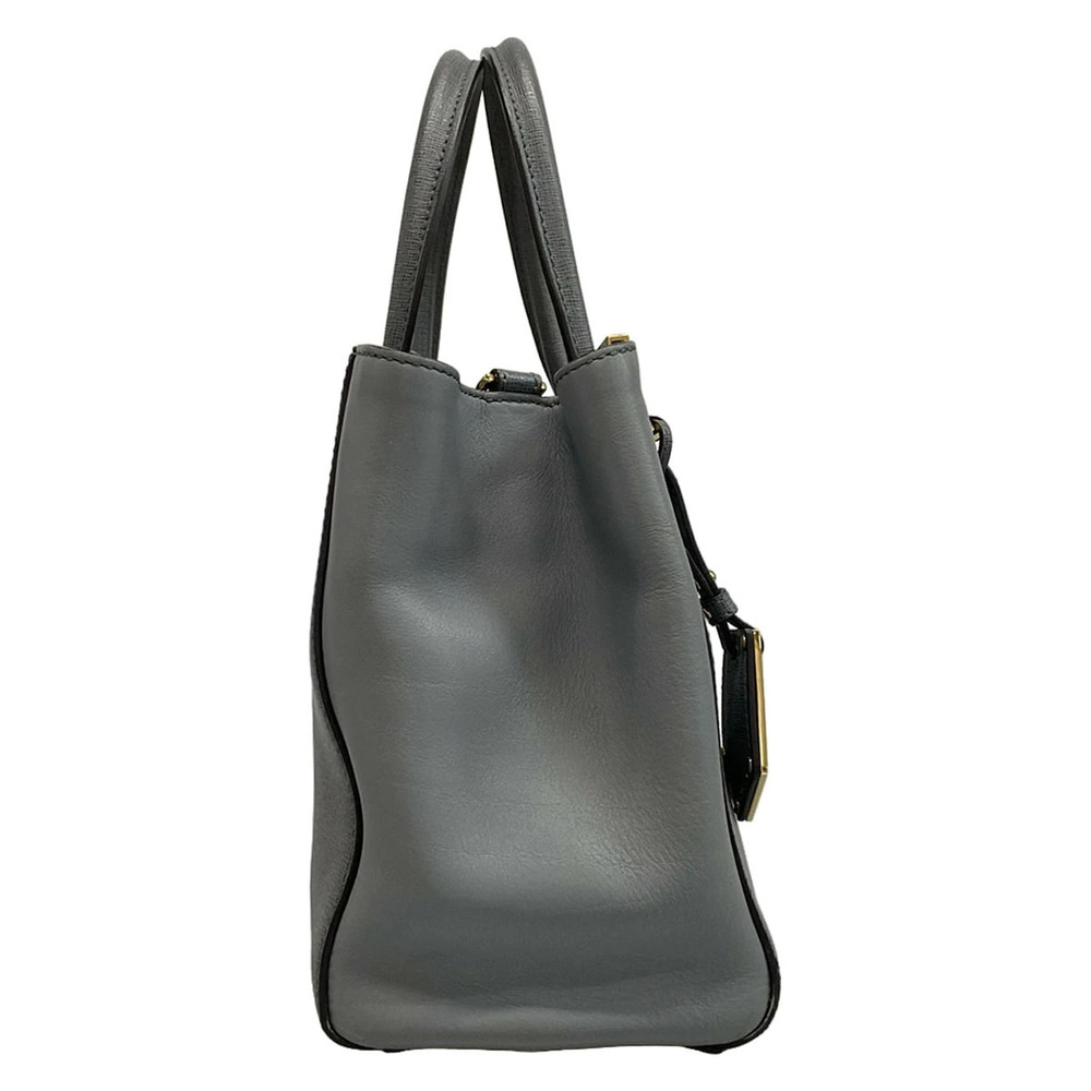 Fendi 2jours Leather Handbag Gray Sac
